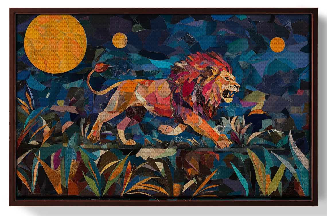 Colorful Lion Moon African American canvas print view 31