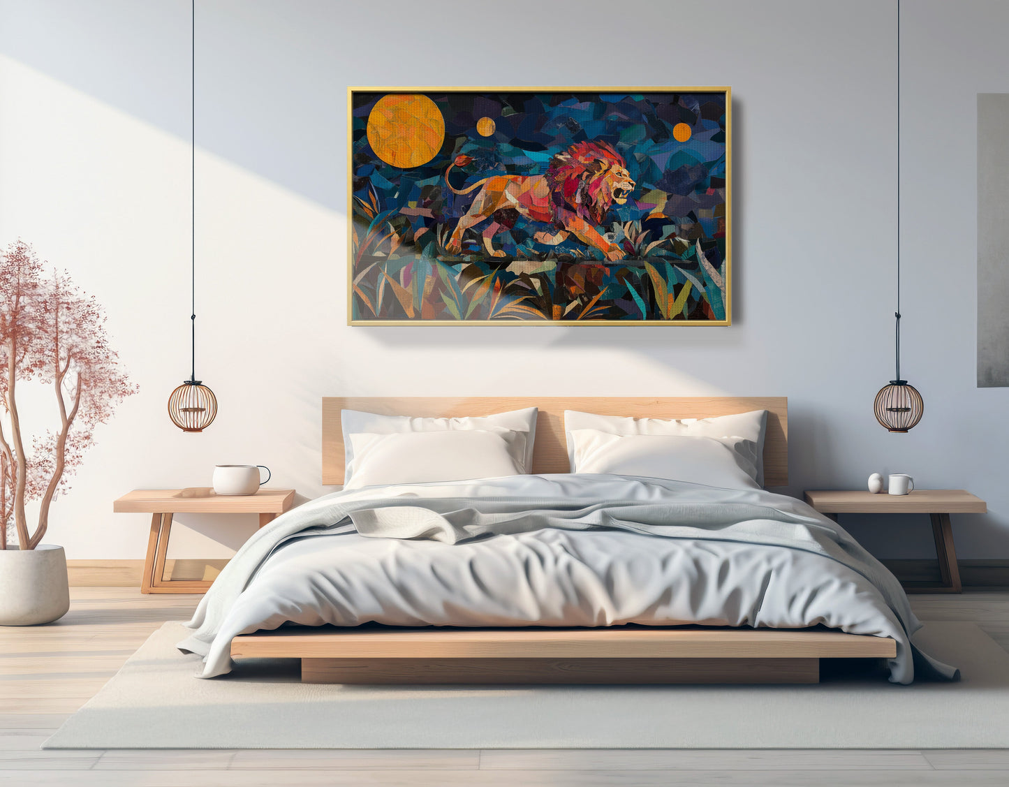 Colorful Lion Moon African American canvas print view 39