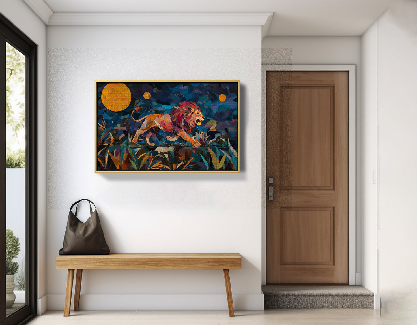 Colorful Lion Moon African American canvas print view 41