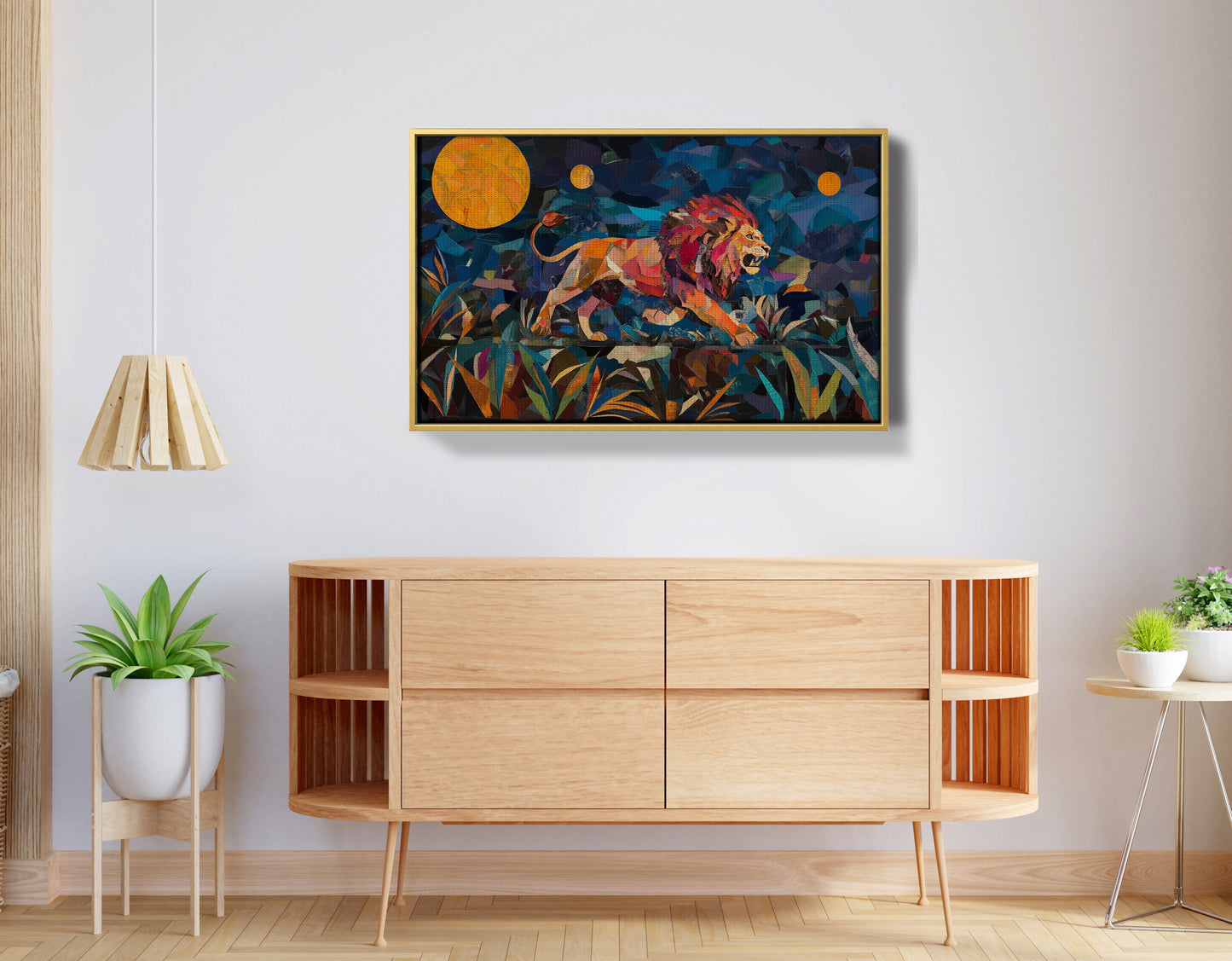 Colorful Lion Moon African American canvas print view 38