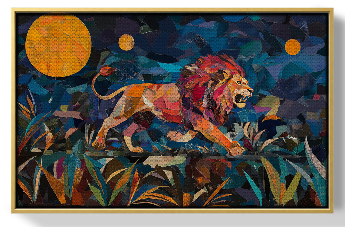 Colorful Lion Moon African American canvas print view 37