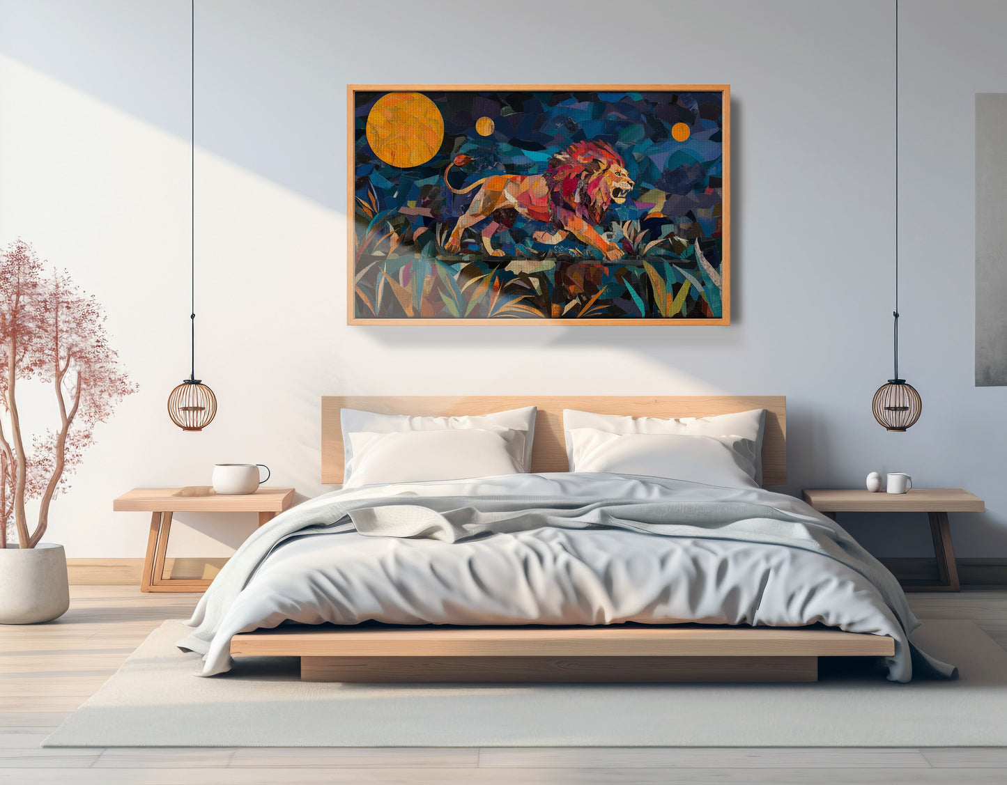 Colorful Lion Moon African American canvas print view 45