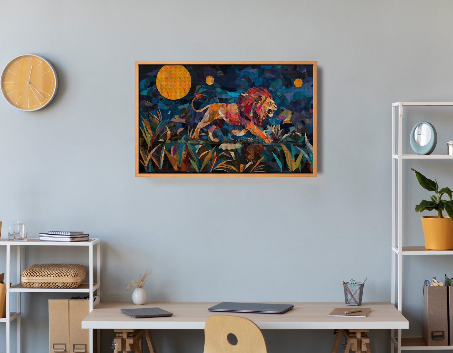 Colorful Lion Moon African American canvas print view 48