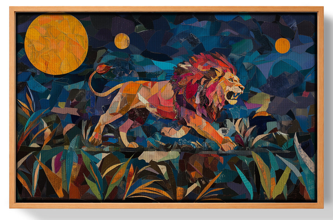 Colorful Lion Moon African American canvas print view 43
