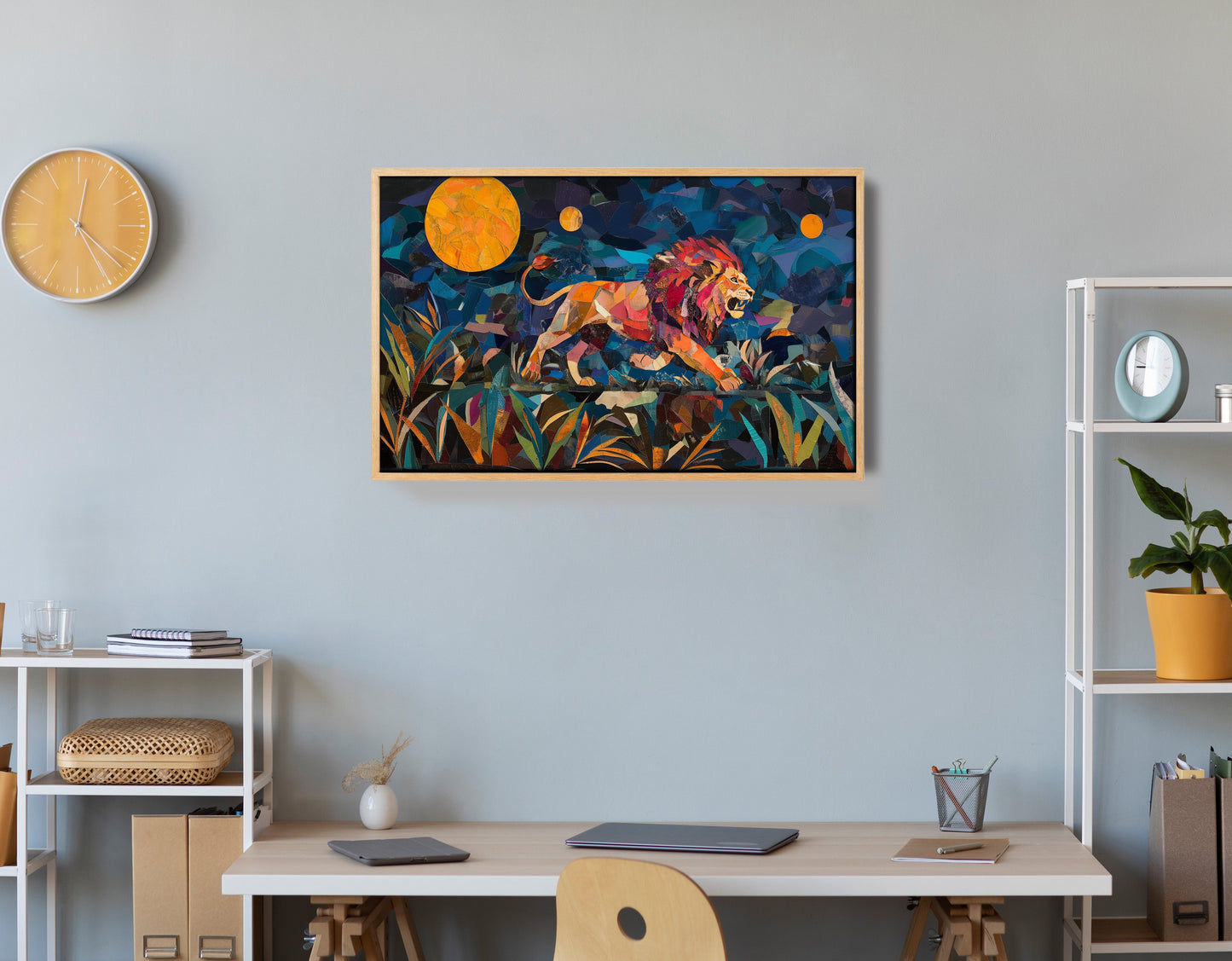 Colorful Lion Moon African American canvas print view 54