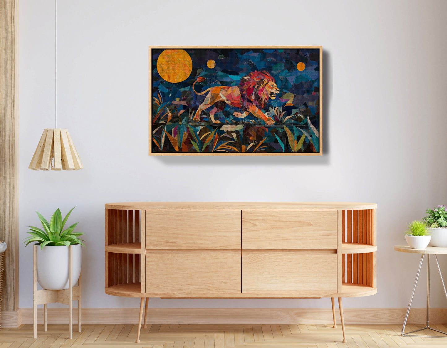 Colorful Lion Moon African American canvas print view 50