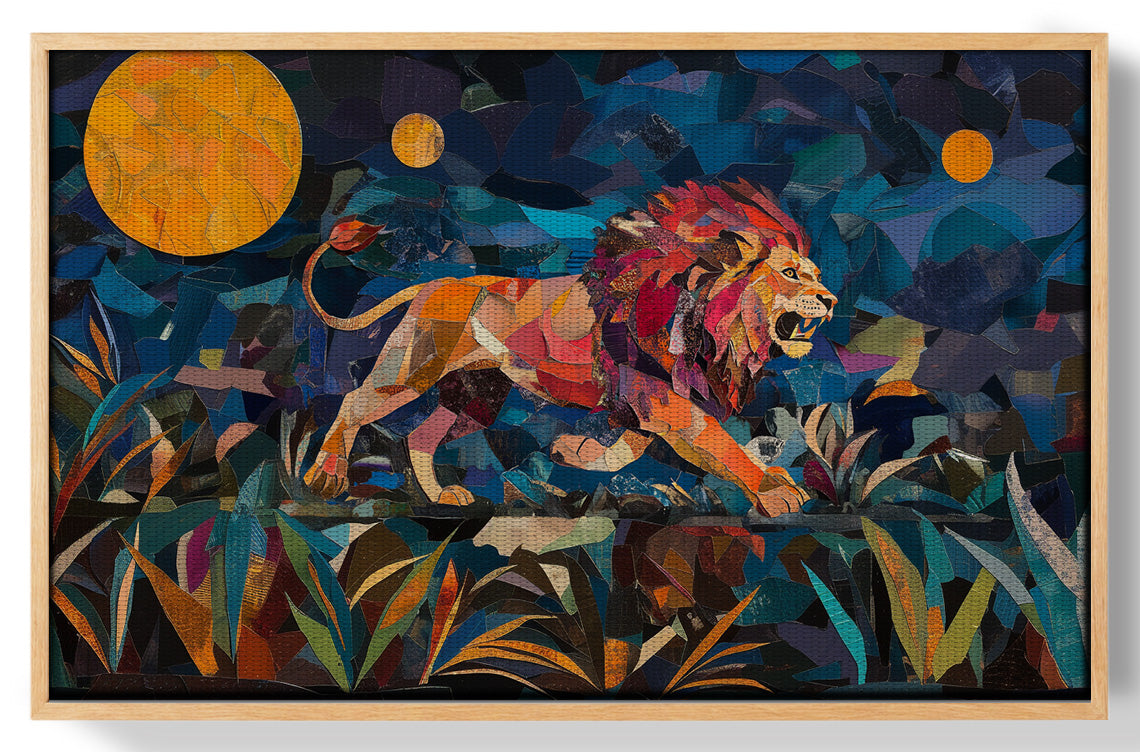 Colorful Lion Moon African American canvas print view 49