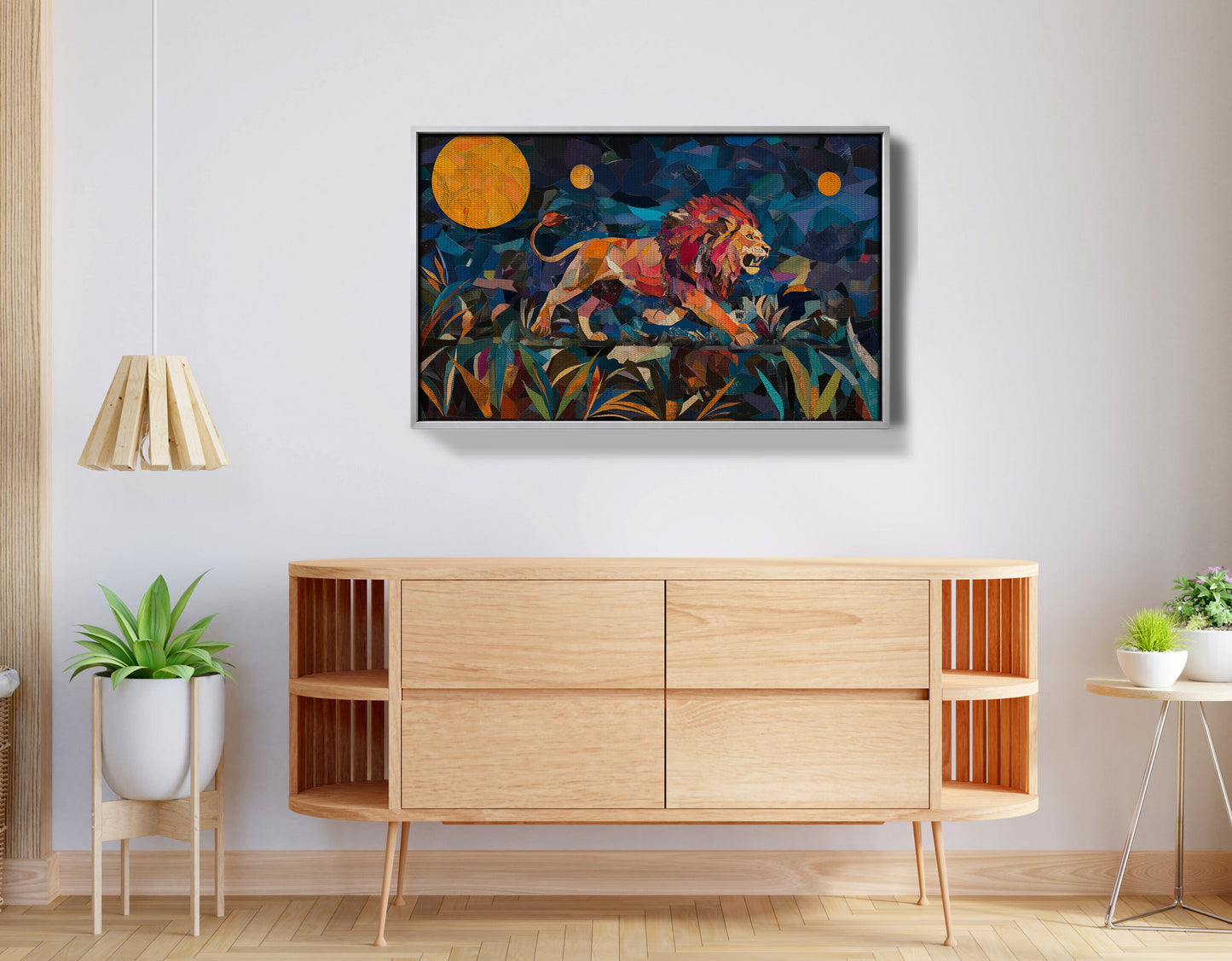 Colorful Lion Moon African American canvas print view 56