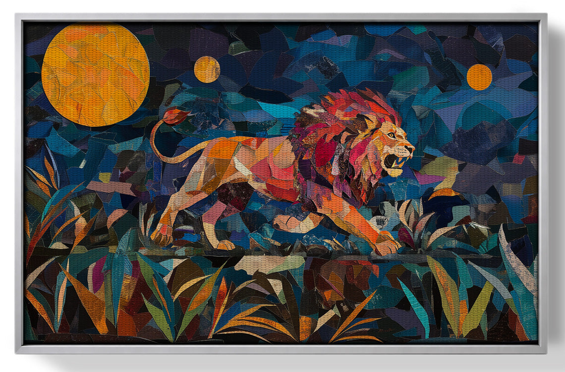 Colorful Lion Moon African American canvas print view 55