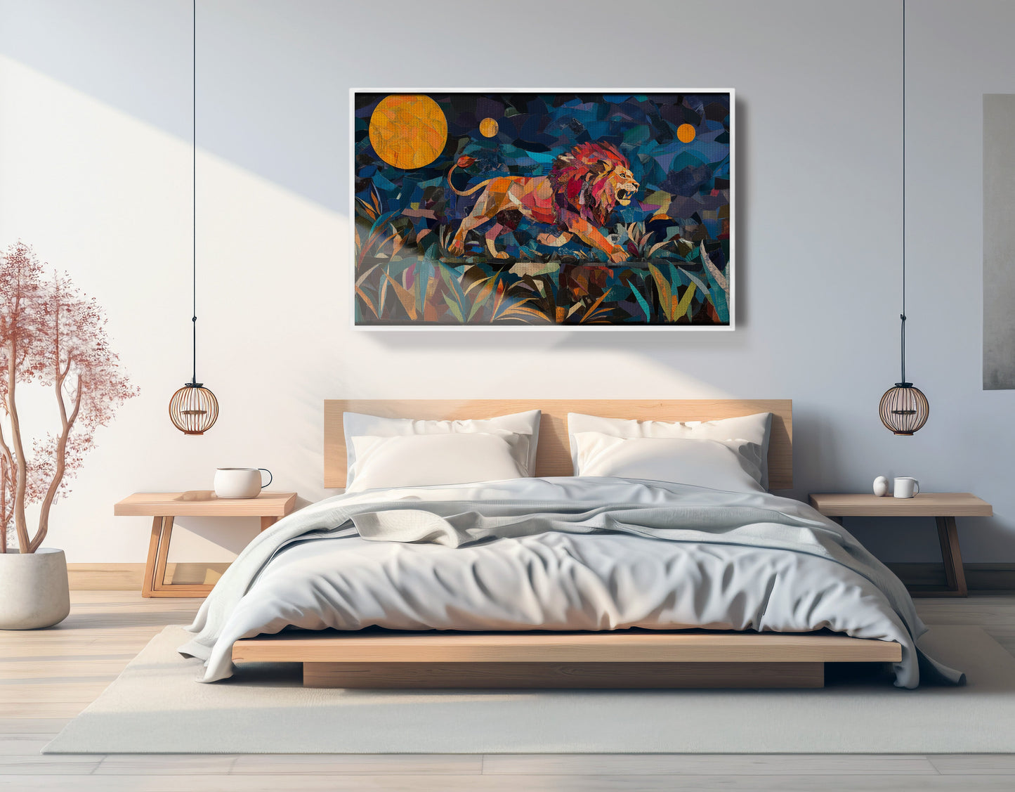 Colorful Lion Moon African American canvas print view 63