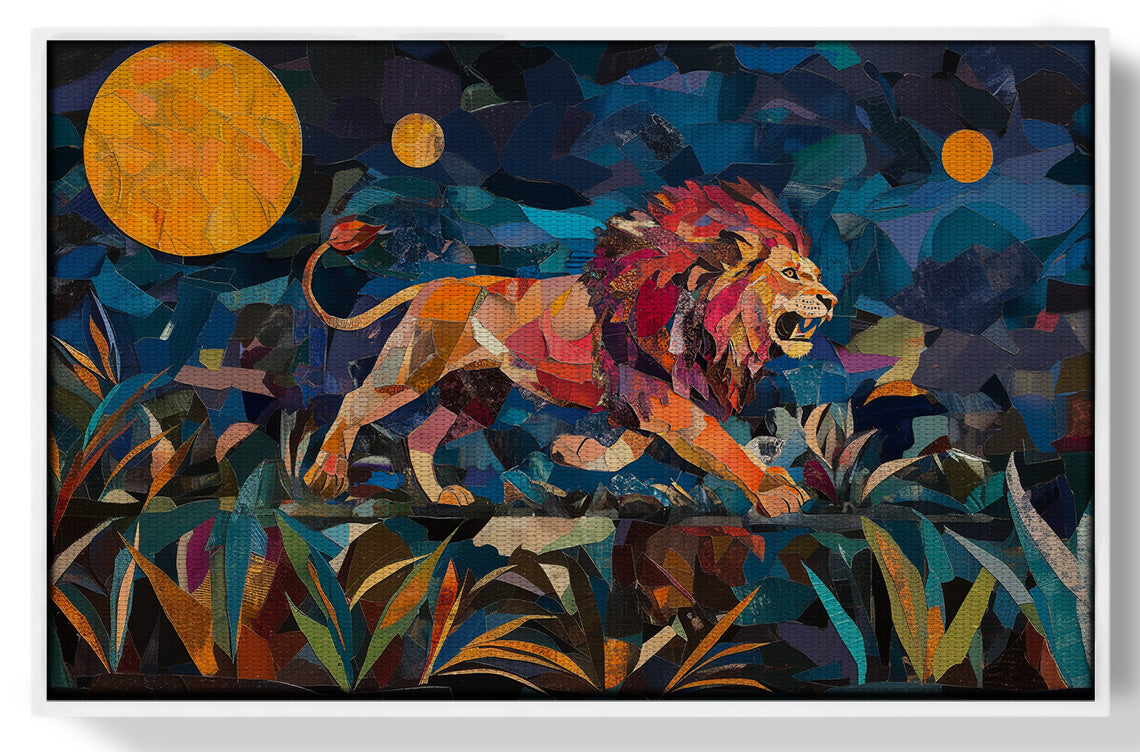 Colorful Lion Moon African American canvas print view 61