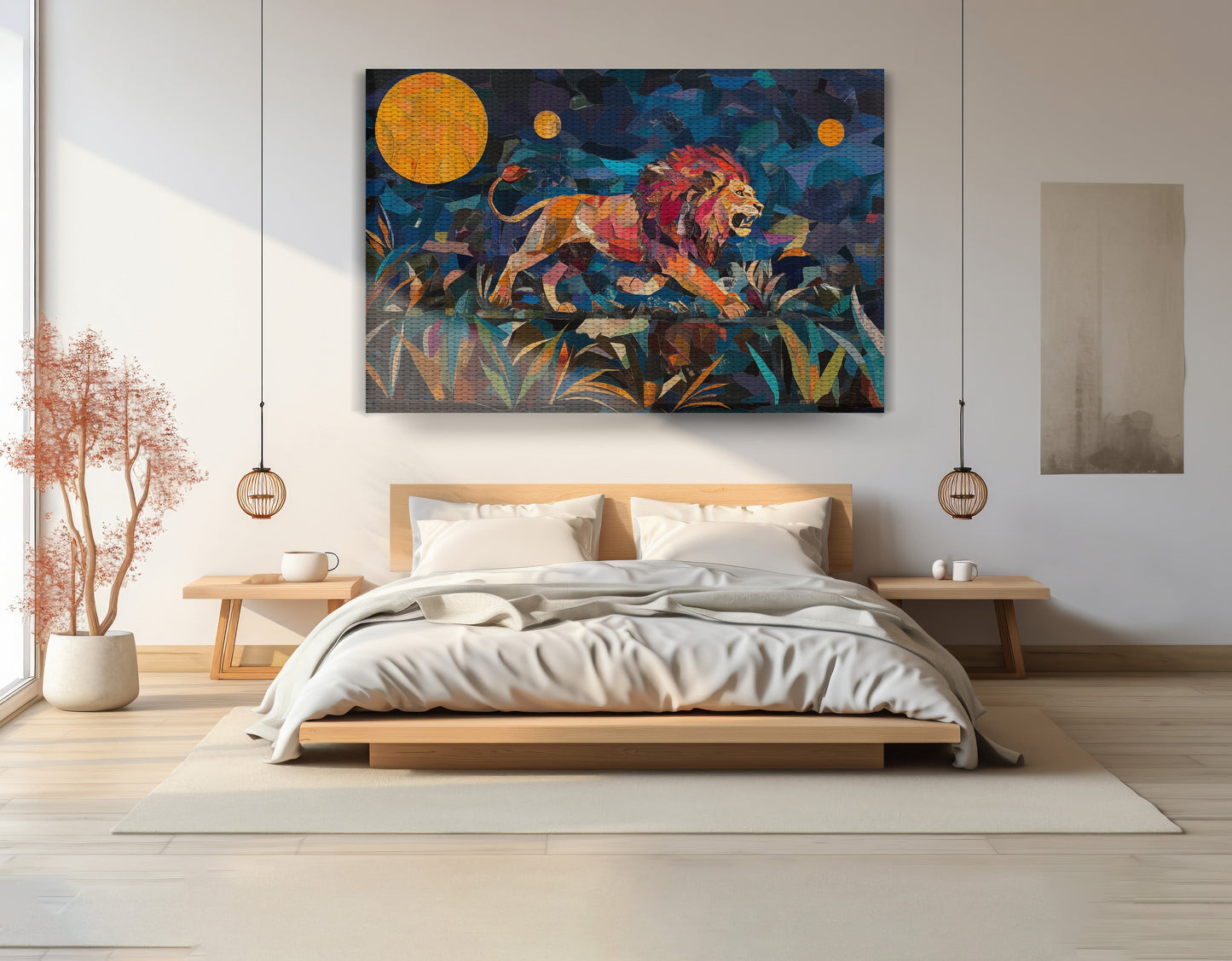 Colorful Lion Moon African American canvas print view 15