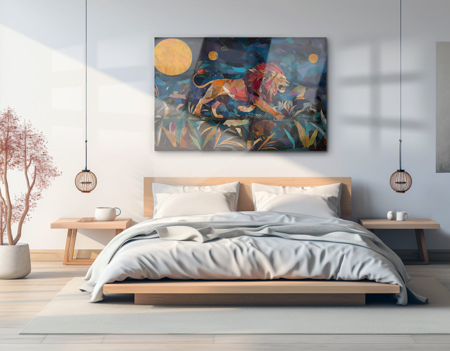 Colorful Lion Moon African American canvas print view 21