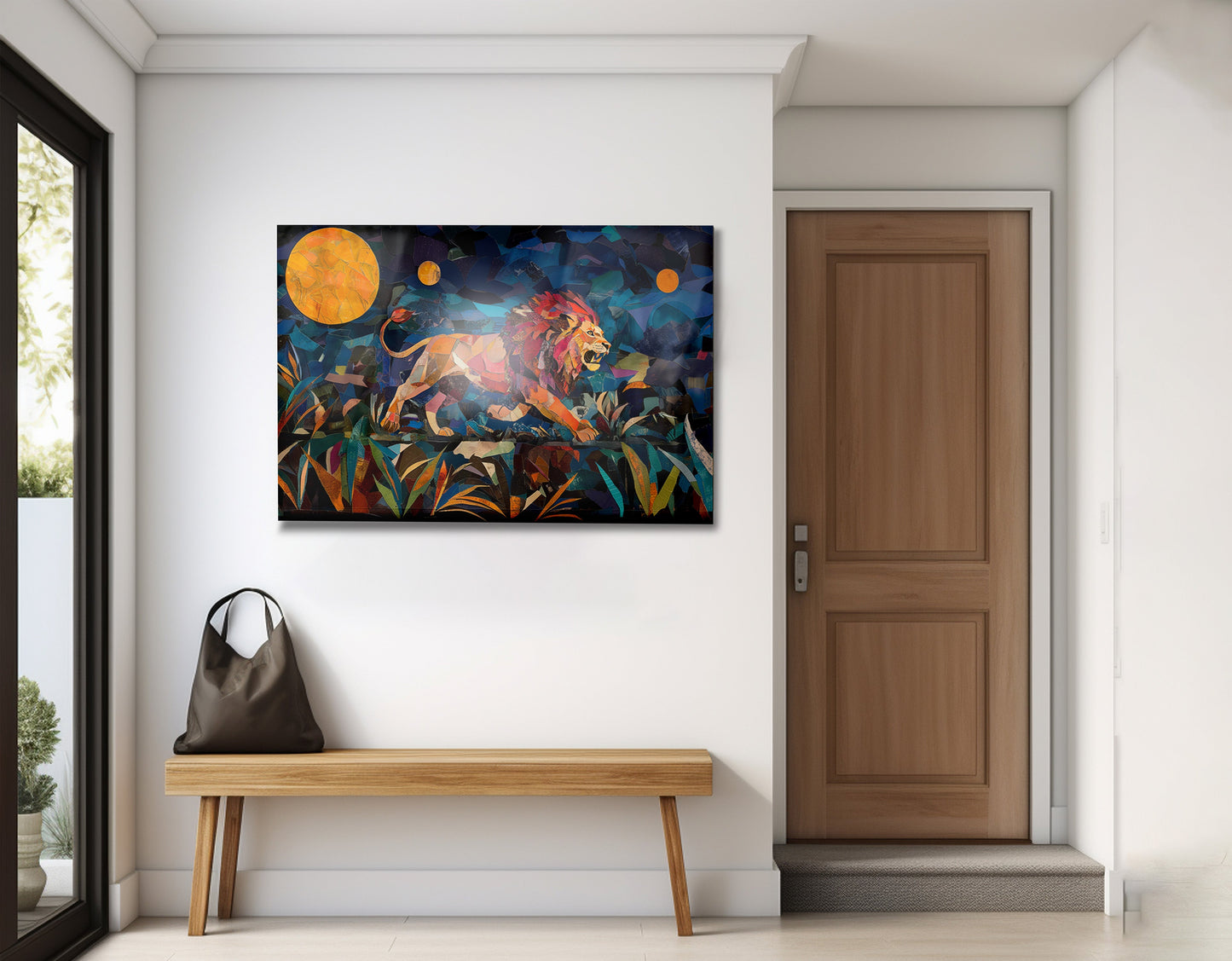 Colorful Lion Moon African American canvas print view 23