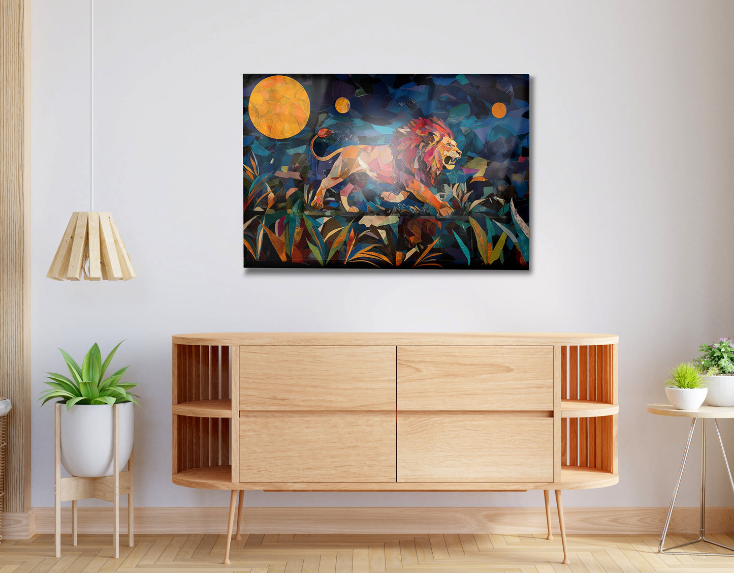 Colorful Lion Moon African American canvas print view 20