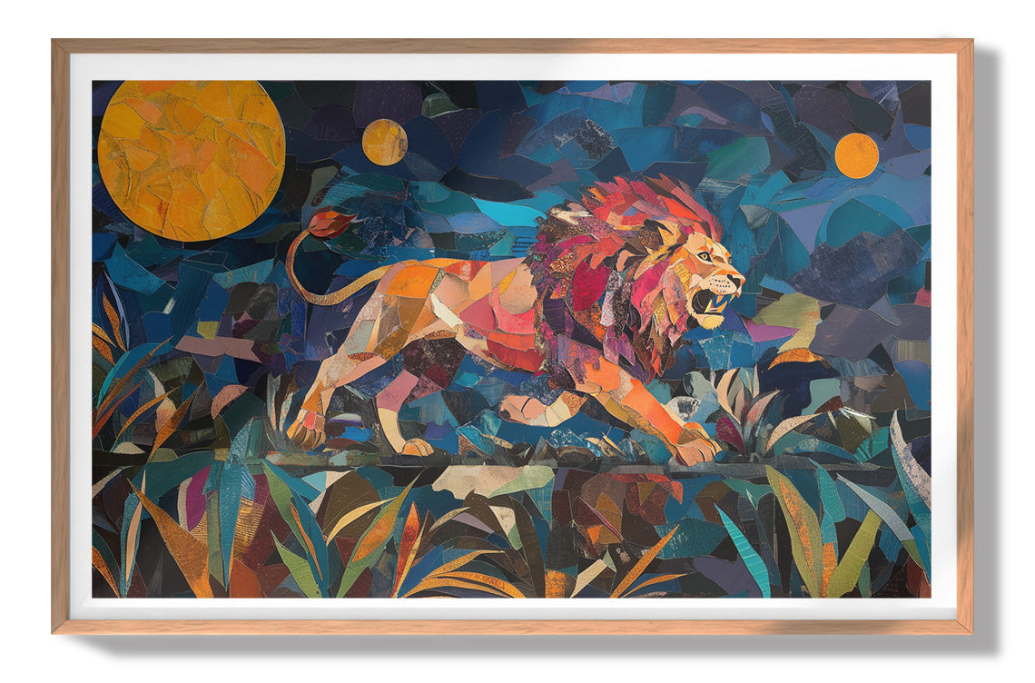 Colorful Lion Moon African American canvas print view 79
