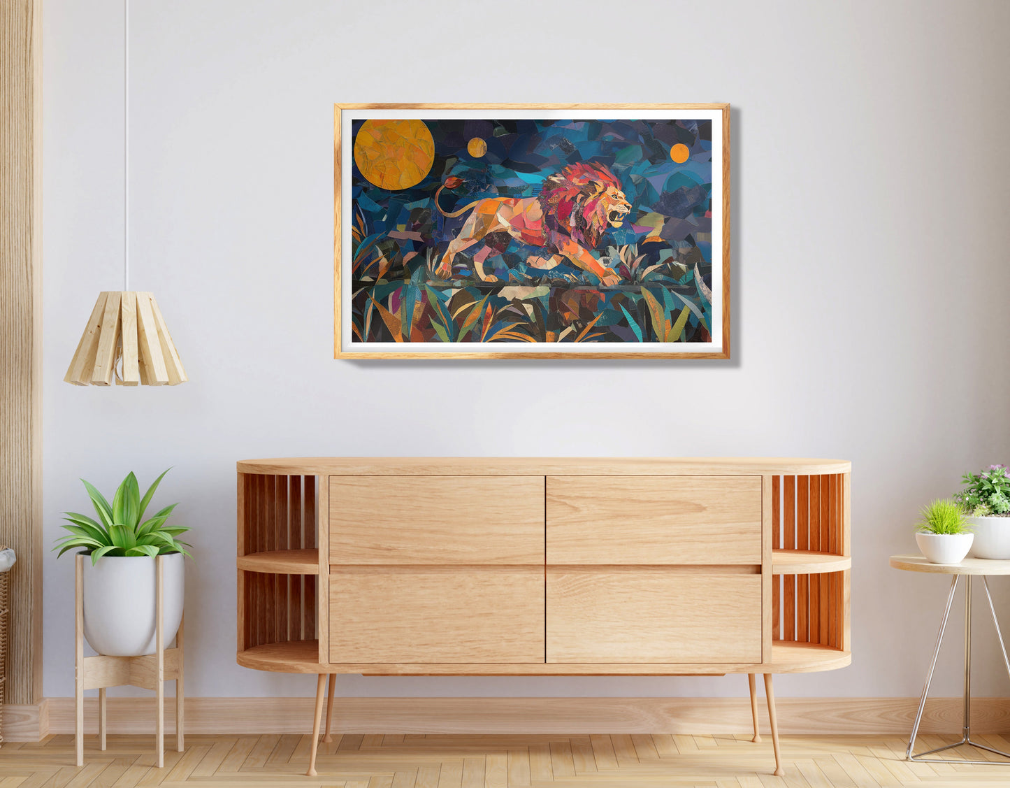 Colorful Lion Moon African American canvas print view 74