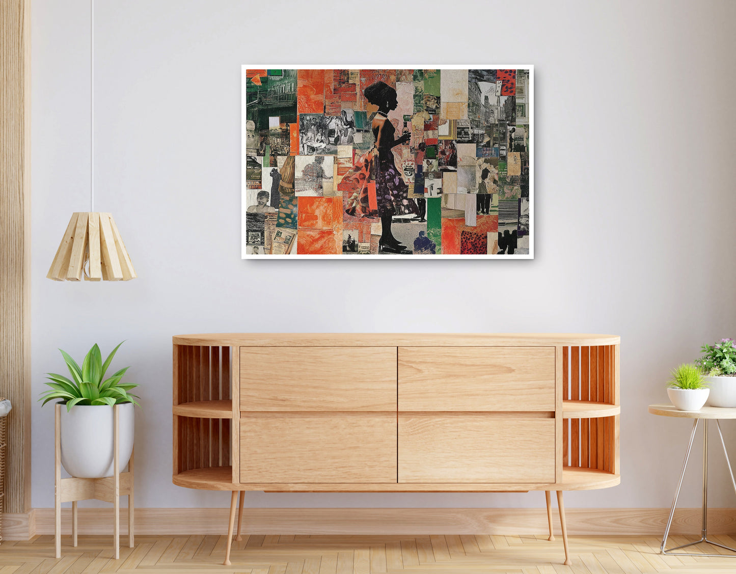 Alternate view of Black Woman Collage African American wall art canvas print