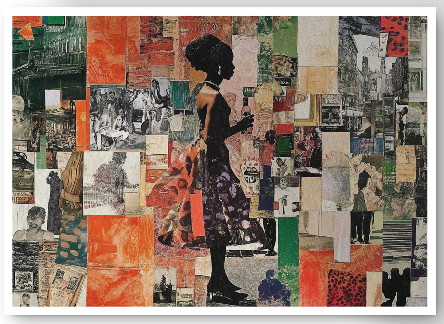 Black Woman Collage African American wall art canvas print by MoomZee Artwork