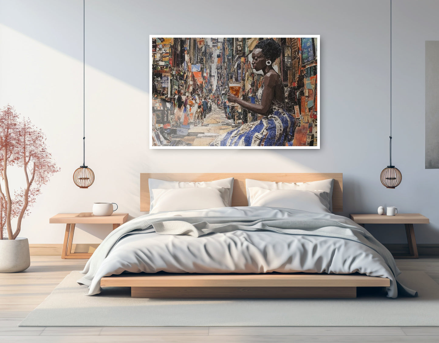 Black Woman Sewing Collage African American wall art artwork view