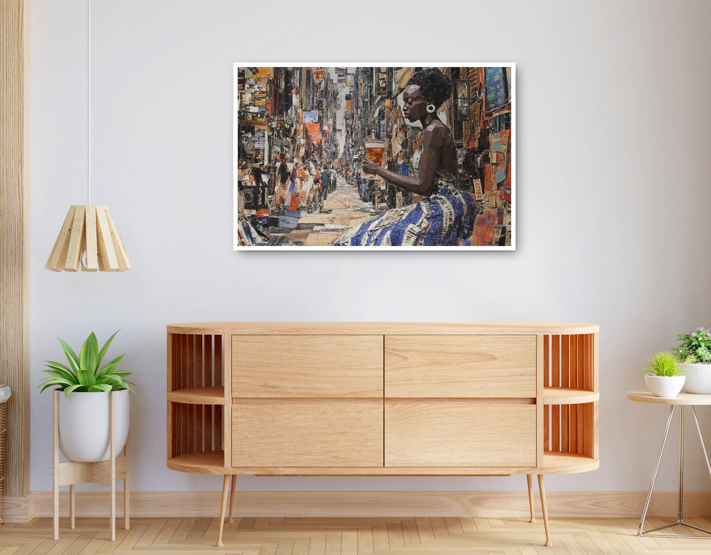 Alternate view of Black Woman Sewing Collage African American wall art canvas print