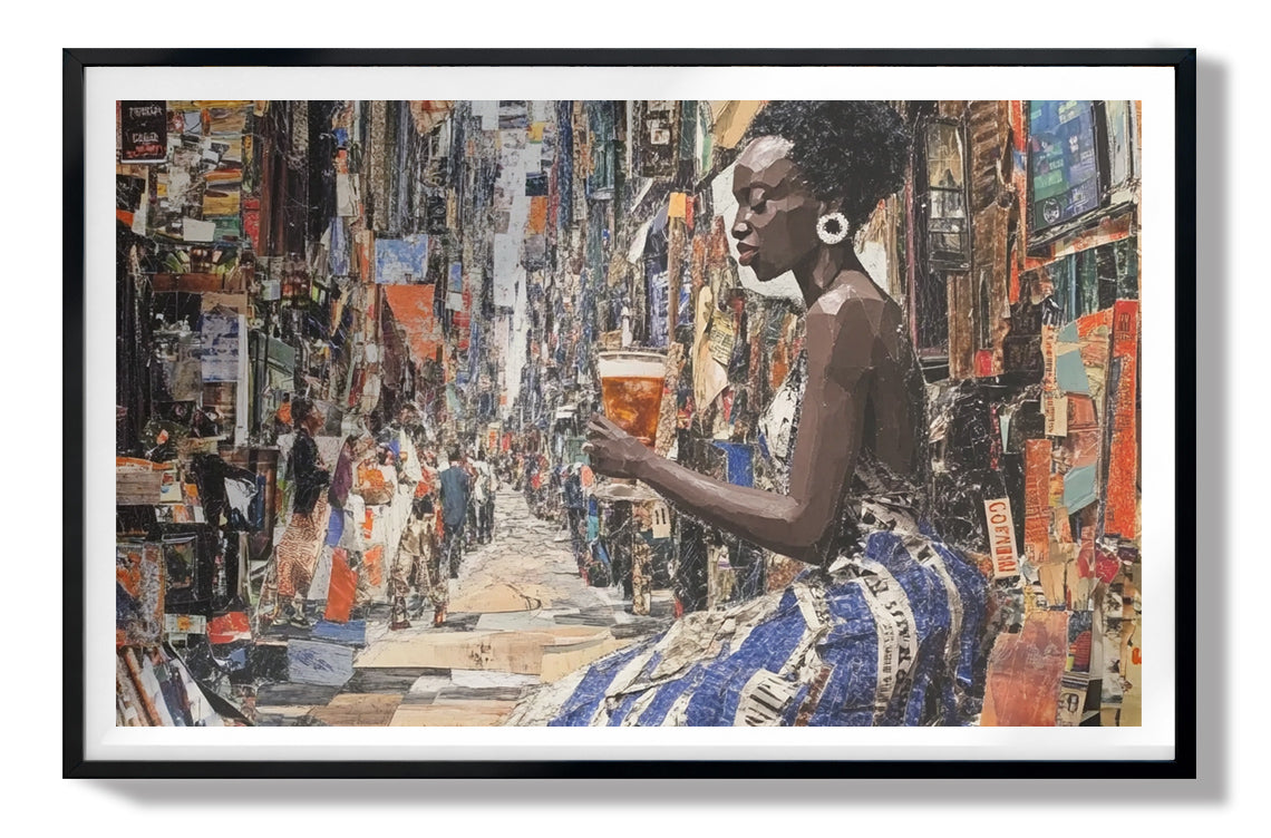 Black Woman Sewing Collage African American wall art view 67