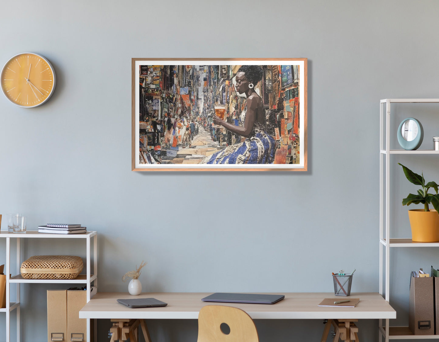 Black Woman Sewing Collage African American wall art view 84