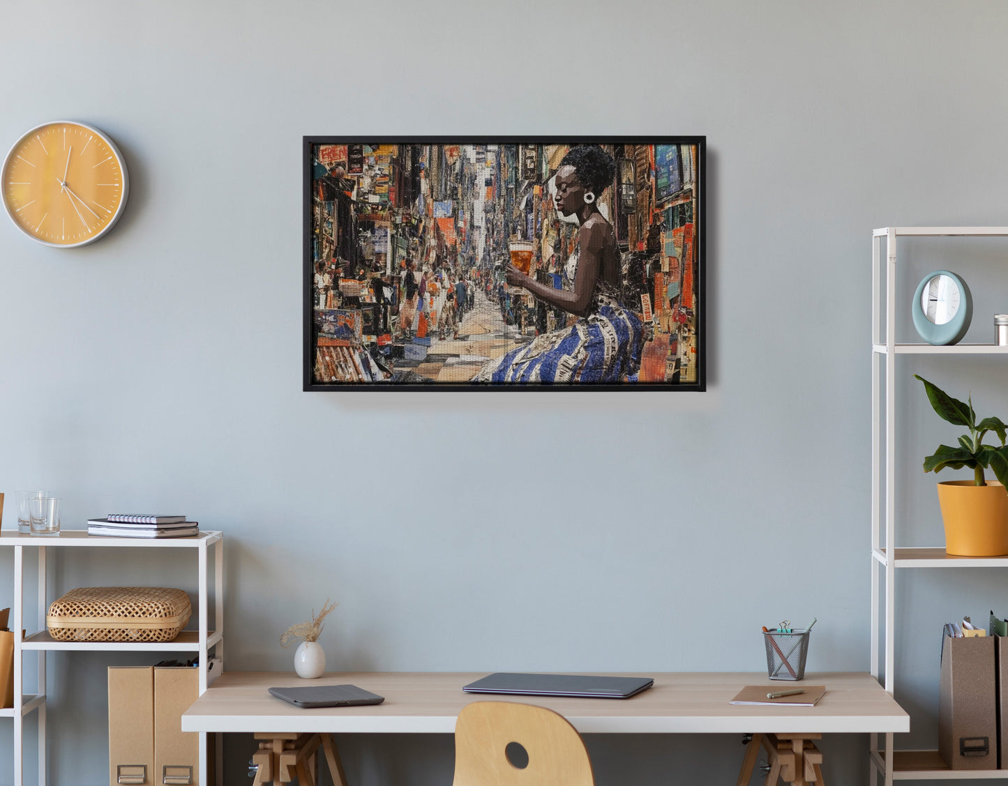 Black Woman Sewing Collage African American wall art view 30