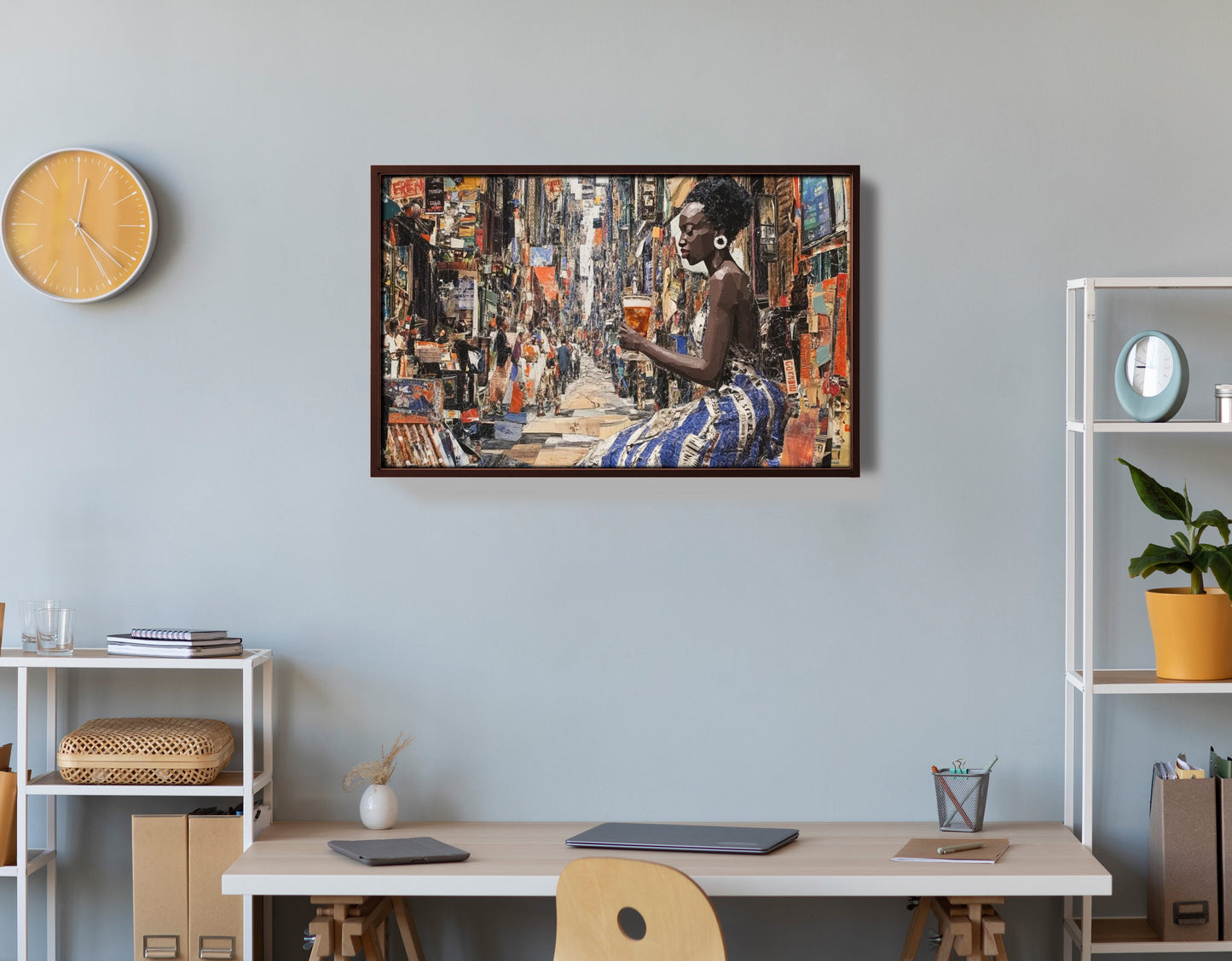 Black Woman Sewing Collage African American wall art view 36