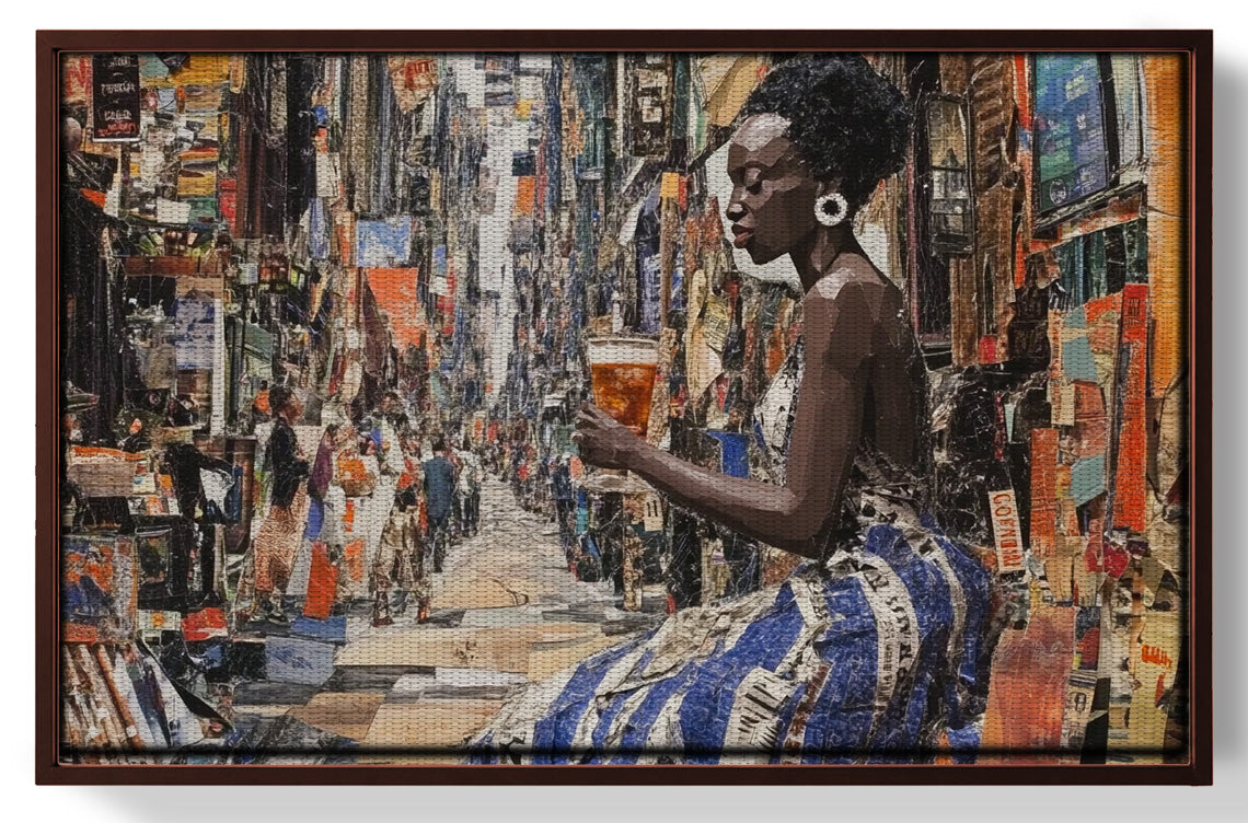 Black Woman Sewing Collage African American wall art view 31