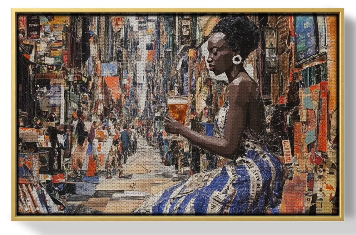 Black Woman Sewing Collage African American wall art view 37