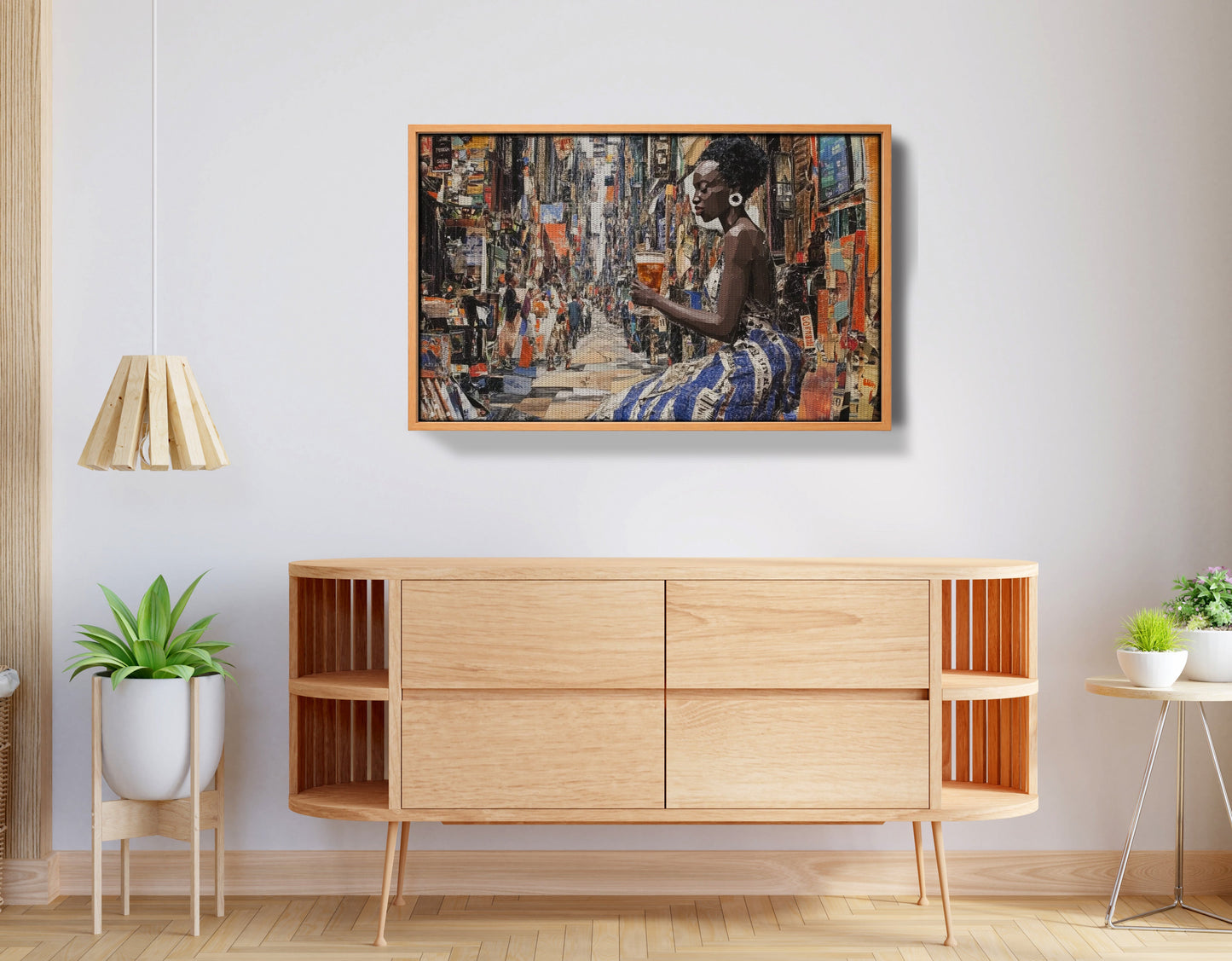 Black Woman Sewing Collage African American wall art view 44