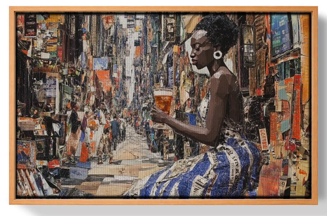 Black Woman Sewing Collage African American wall art view 43