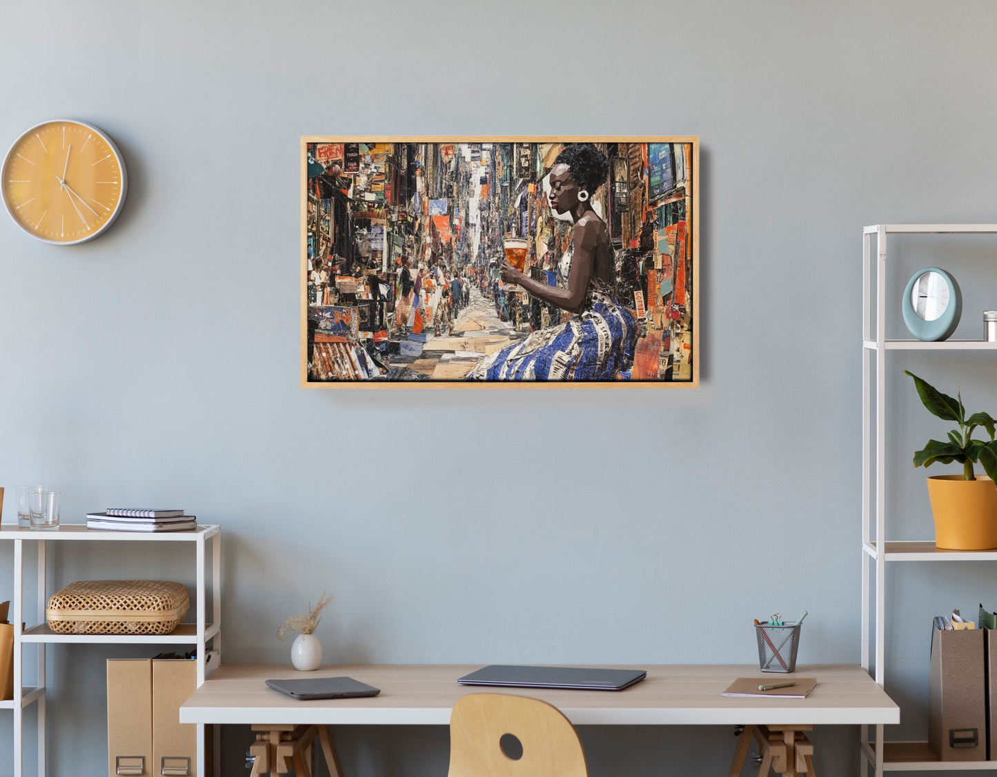 Black Woman Sewing Collage African American wall art view 54