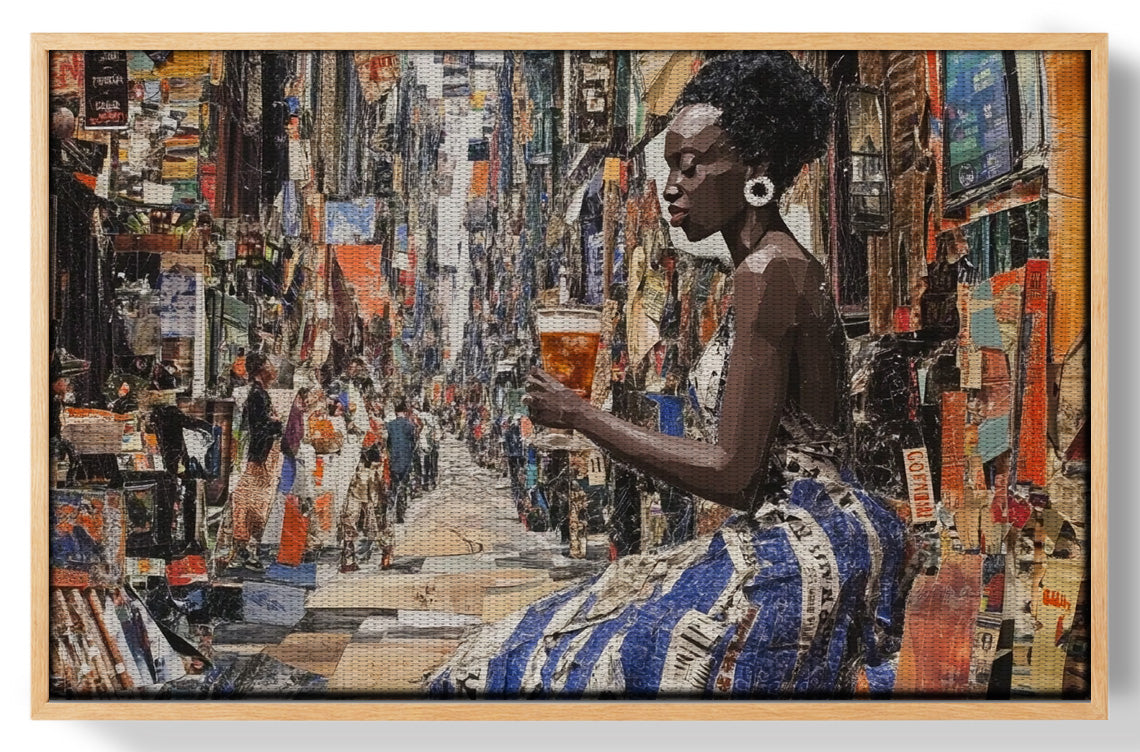 Black Woman Sewing Collage African American wall art view 49