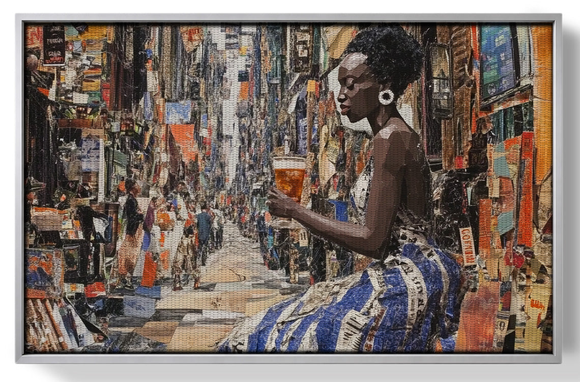 Black Woman Sewing Collage African American wall art view 55