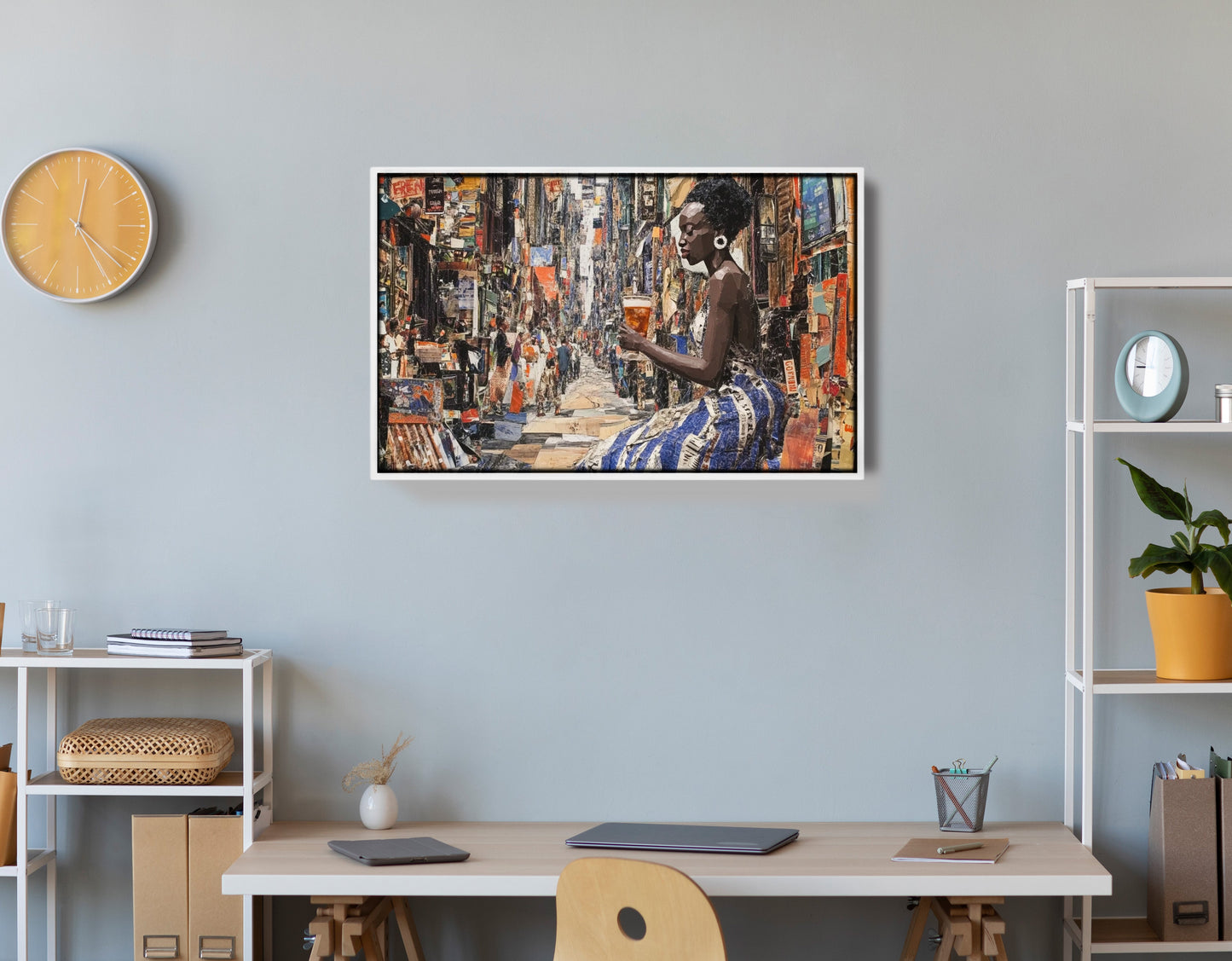 Black Woman Sewing Collage African American wall art view 66