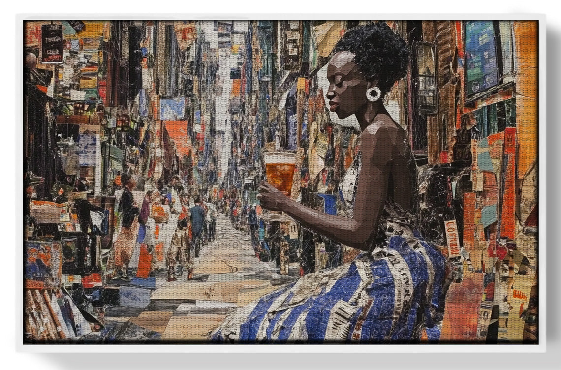 Black Woman Sewing Collage African American wall art view 61