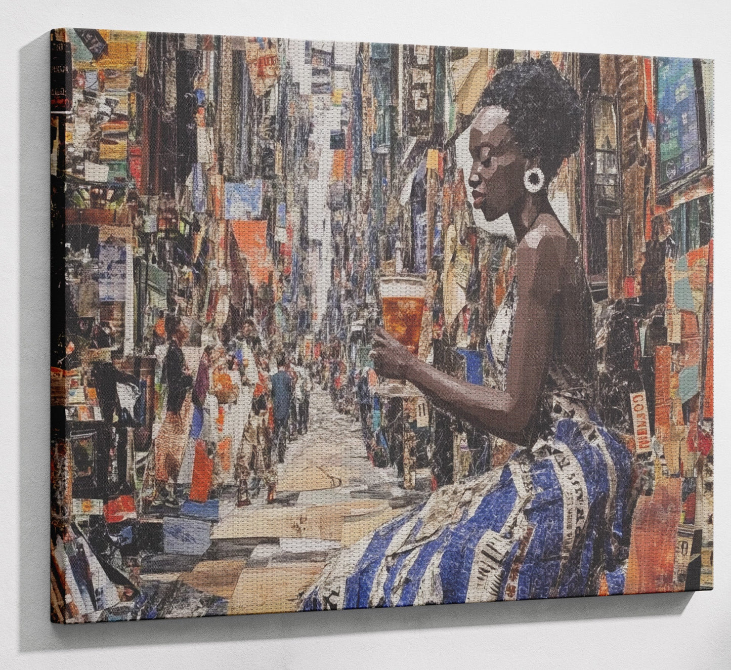 Black Woman Sewing Collage African American wall art view 13