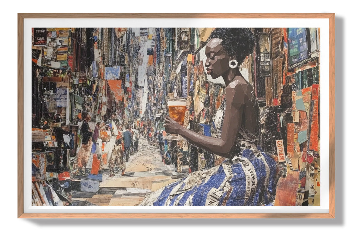 Black Woman Sewing Collage African American wall art view 79