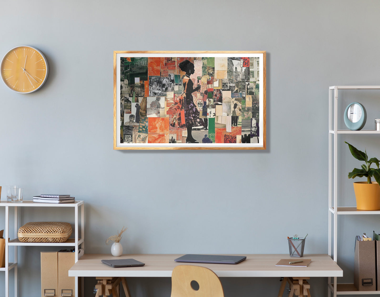 Black Woman Sewing Collage African American wall art view 78