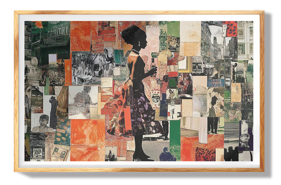 Black Woman Sewing Collage African American wall art view 73