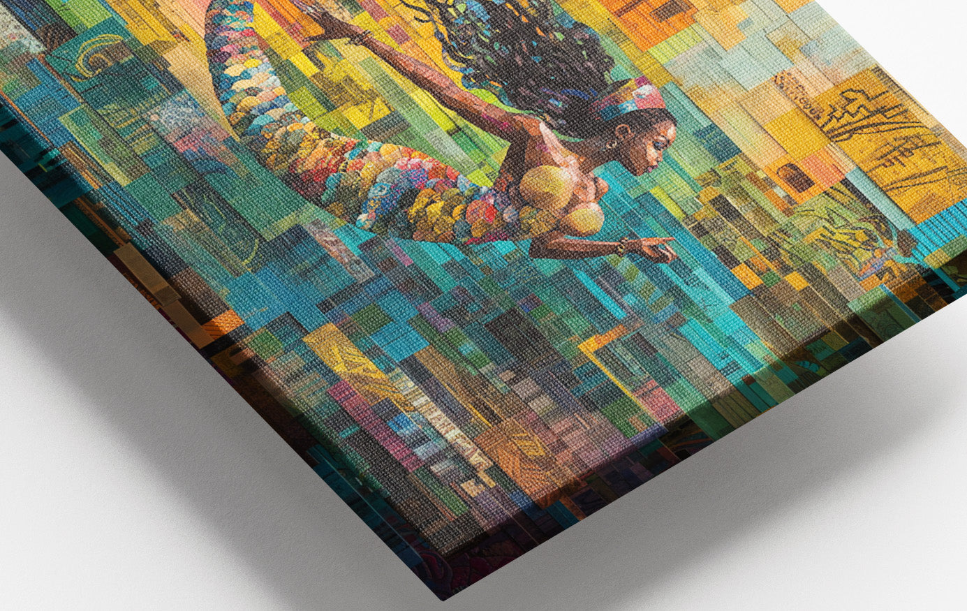 Black Mermaid Mosaic Ocean Caribbean wall art view 16