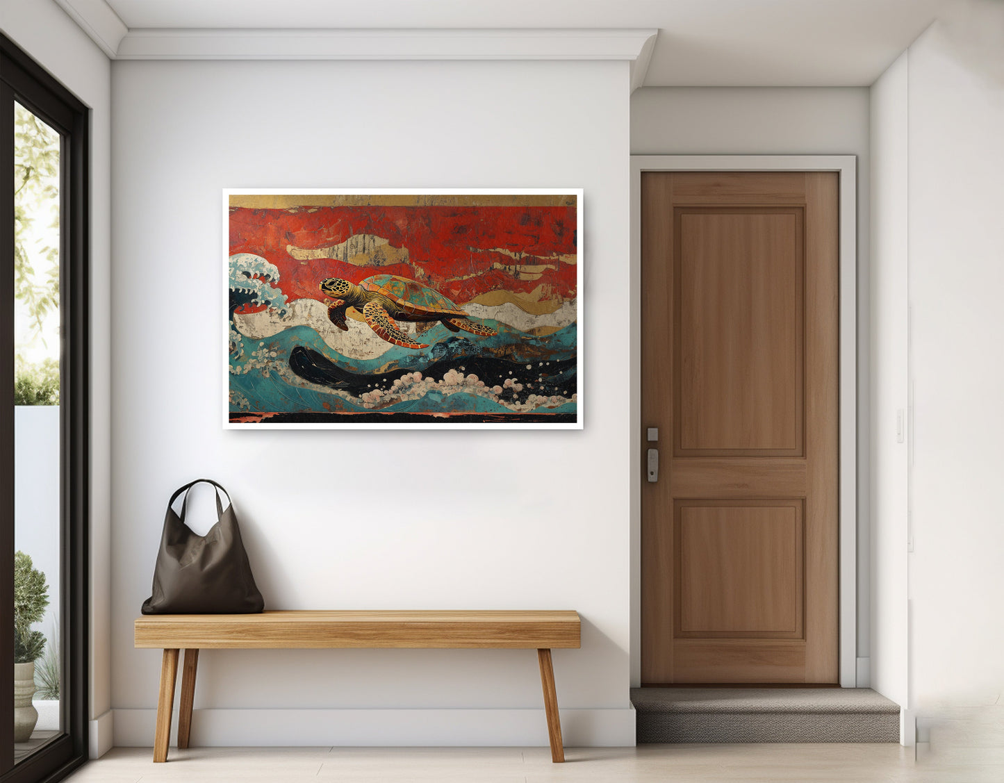 Sea Turtle Ocean Black Caribbean wall art home decor view