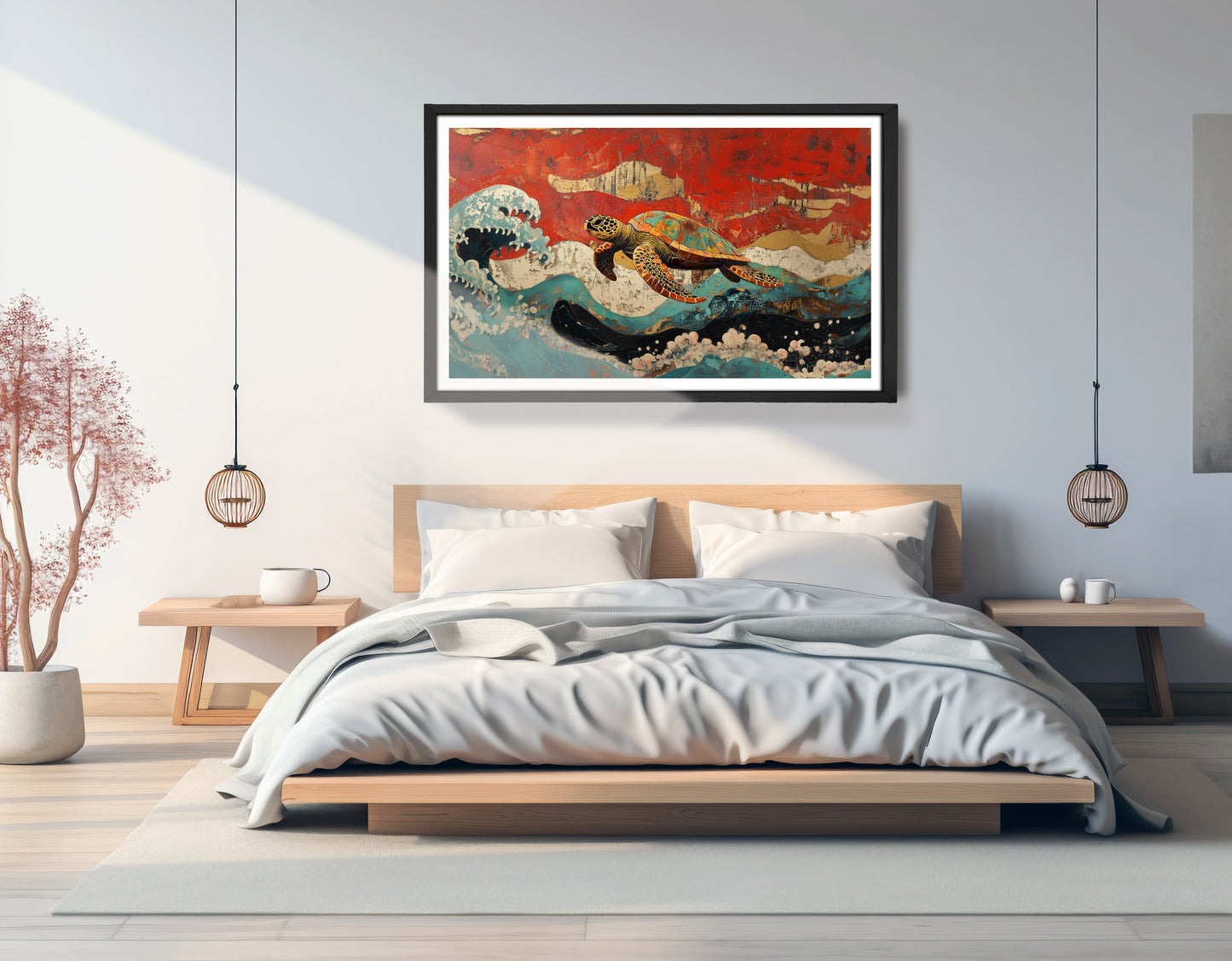 Sea Turtle Ocean Black Caribbean wall art view 69