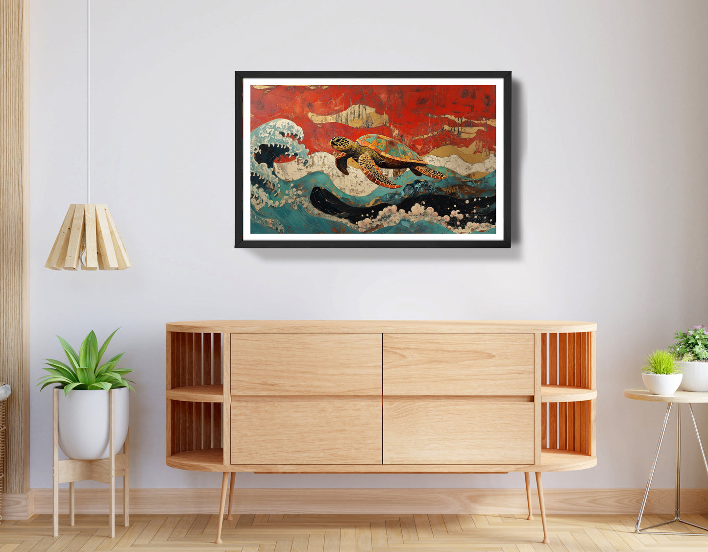 Sea Turtle Ocean Black Caribbean wall art view 68