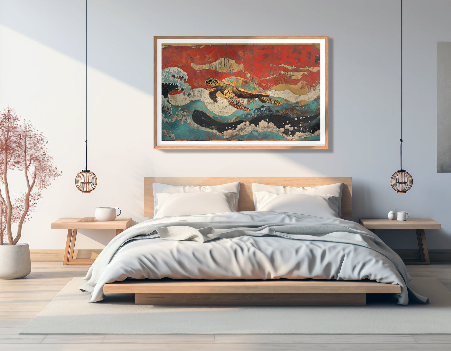 Sea Turtle Ocean Black Caribbean wall art view 81
