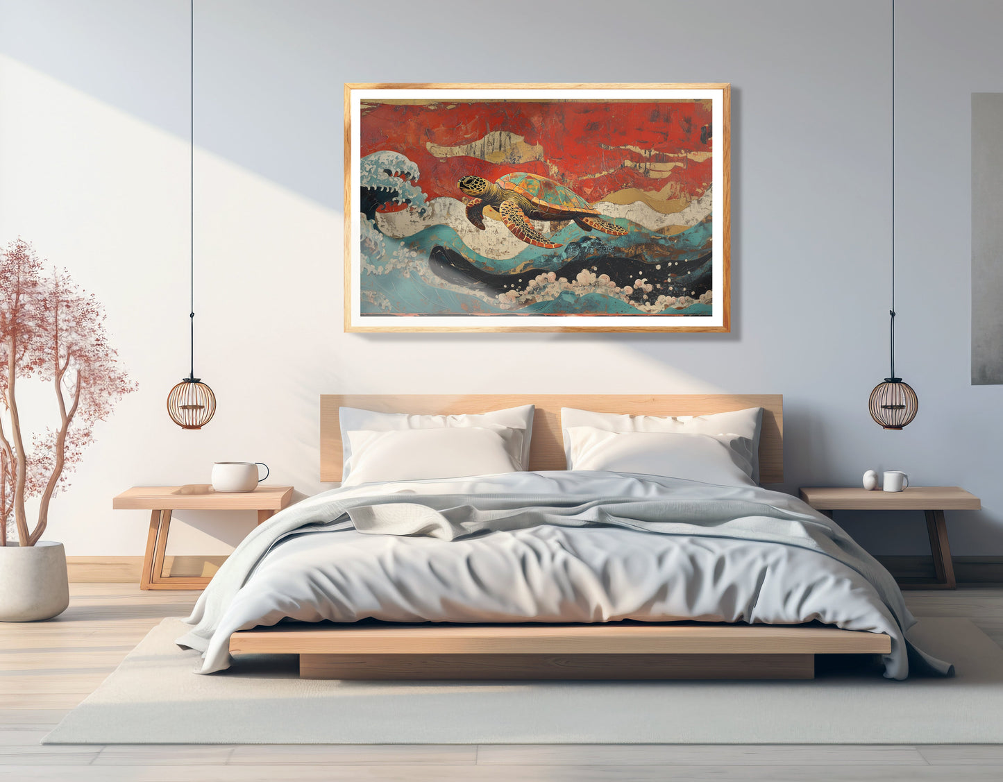 Sea Turtle Ocean Black Caribbean wall art view 75