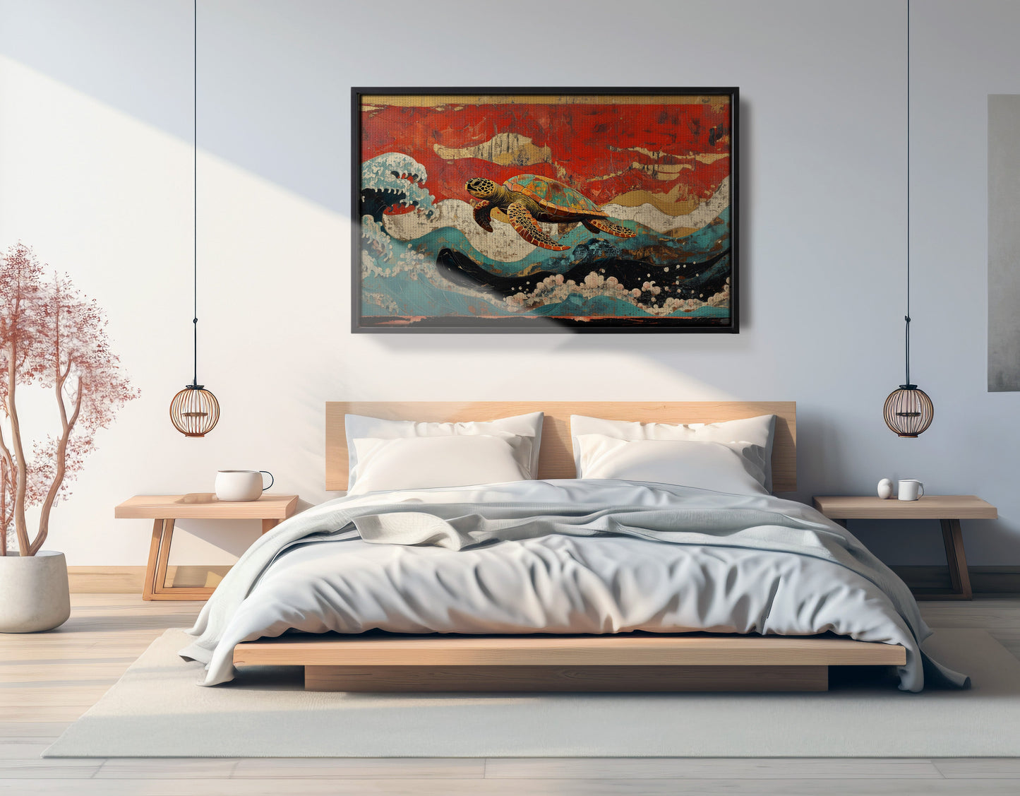 Sea Turtle Ocean Black Caribbean wall art view 27