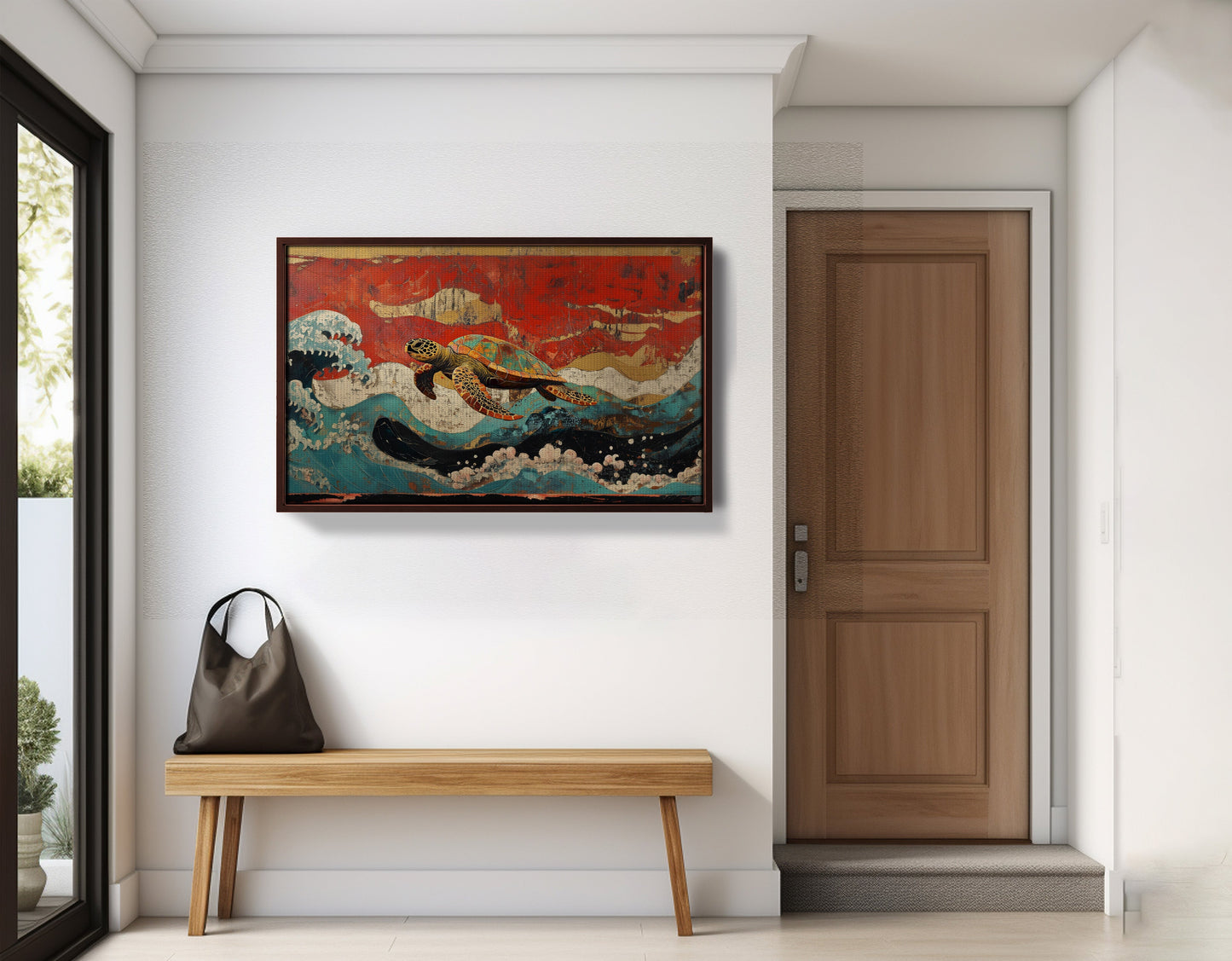 Sea Turtle Ocean Black Caribbean wall art view 35